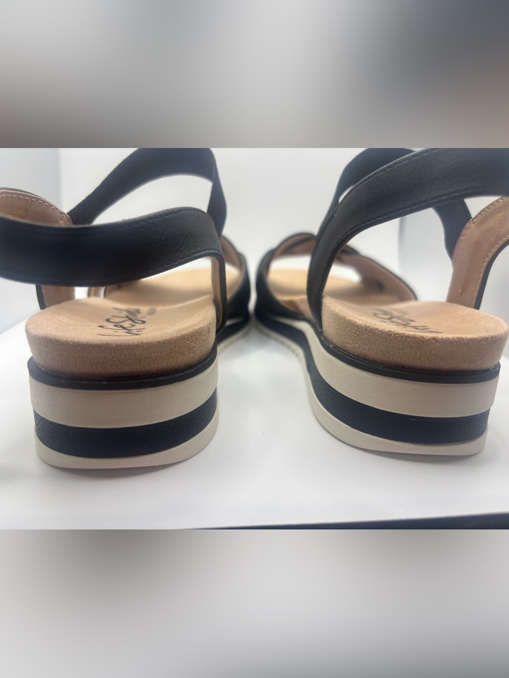 LifeStride Zuri Women’s Braided Strap Sandals Black/White Size 6 - Picture 5 of 9